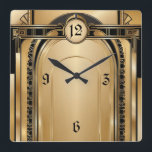 Art Deco Fyrkantig Klocka<br><div class="desc">Underbar klockdesign. Du kommer att kärlek det som andra. Du kan fritt använda den här designen för andra produkter som du gillar eller anpassa och lägga till texten. Följ mig för mer. Tack. Ha en trevlig dag.</div>