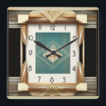 Art Deco Fyrkantig Klocka<br><div class="desc">Underbar klockdesign. Du kommer att kärlek det som andra. Du kan fritt använda den här designen för andra produkter som du gillar eller anpassa och lägga till texten. Följ mig för mer. Tack. Ha en trevlig dag.</div>