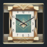 Art Deco Fyrkantig Klocka<br><div class="desc">Underbar klockdesign. Du kommer att kärlek det som andra. Du kan fritt använda den här designen för andra produkter som du gillar eller anpassa och lägga till texten. Följ mig för mer. Tack. Ha en trevlig dag.</div>
