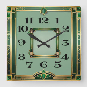 Art Deco Fyrkantig Klocka