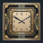 Art Deco Fyrkantig Klocka<br><div class="desc">Stor klockdesign. Du kommer att älska den liksom andra. Använd gärna denna design för andra produkter du gillar eller för att anpassa och lägga till din text. Följ mig för mer. Tack. Ha en trevlig dag.</div>