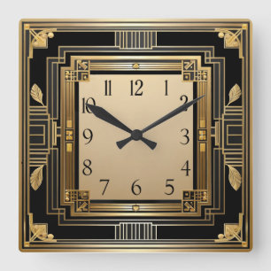 Art Deco Fyrkantig Klocka