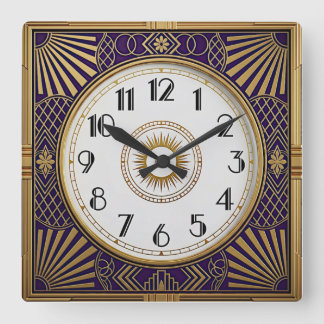 Art Deco Fyrkantig Klocka