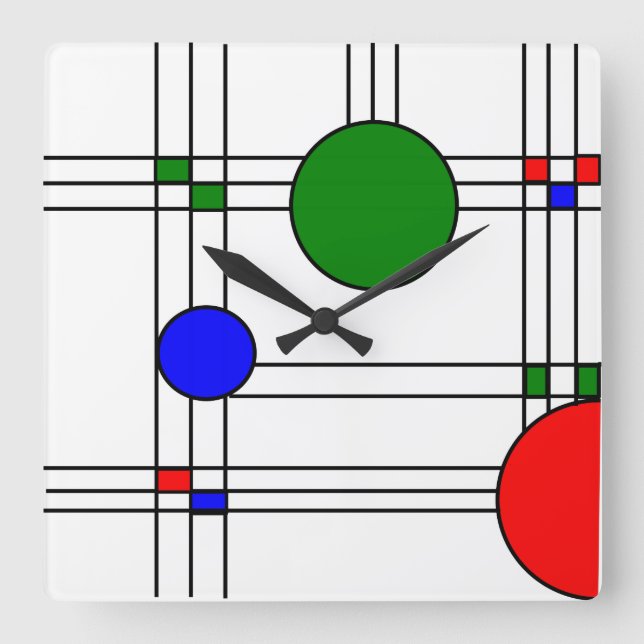 Art Deco  Fyrkantig Klocka (Framsida)