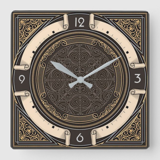 Art Deco Fyrkantig Klocka (Framsida)