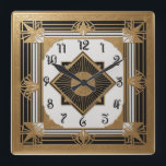 Art Deco Fyrkantig Klocka<br><div class="desc">Underbar klockdesign. Du kommer att kärlek det som andra. Du kan fritt använda den här designen för andra produkter som du gillar eller anpassa och lägga till texten. Följ mig för mer. Tack. Ha en trevlig dag.</div>