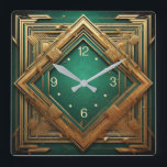 Art Deco Fyrkantig Klocka<br><div class="desc">Underbar klockdesign. Du kommer att kärlek det som andra. Du kan fritt använda den här designen för andra produkter som du gillar eller anpassa och lägga till texten. Följ mig för mer. Tack. Ha en trevlig dag.</div>