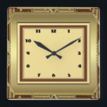 Art Deco Fyrkantig Klocka<br><div class="desc">Underbar utformning. Du kommer att kärlek det som andra. Du kan fritt använda den här designen och lägga till text. Följ mig för mer. Tack. Ha en trevlig dag.</div>