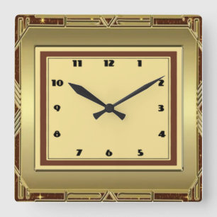 Art Deco Fyrkantig Klocka