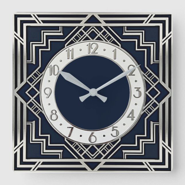 Art Deco Fyrkantig Klocka (Framsida)