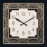 Art Deco Fyrkantig Klocka<br><div class="desc">Underbar utformning. Du kommer att kärlek det som andra. Du kan fritt använda den här designen och lägga till text. Följ mig för mer. Tack. Ha en trevlig dag.</div>