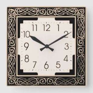 Art Deco Fyrkantig Klocka