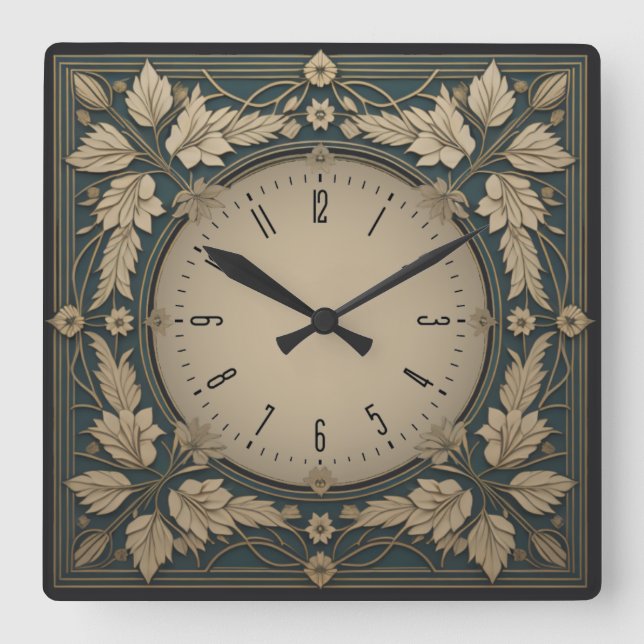 Art Deco Fyrkantig Klocka (Framsida)