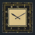 Art Deco Fyrkantig Klocka<br><div class="desc">Underbar klockdesign. Du kommer att kärlek det som andra. Du kan fritt använda den här designen för andra produkter som du gillar eller anpassa och lägga till texten. Följ mig för mer. Tack. Ha en trevlig dag.</div>
