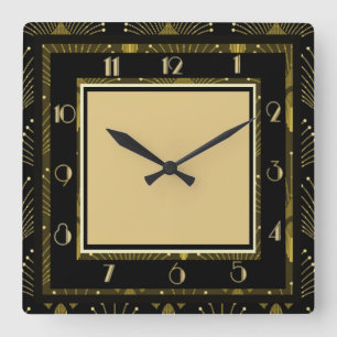 Art Deco Fyrkantig Klocka