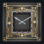 Art Deco Fyrkantig Klocka<br><div class="desc">Underbar klockdesign. Du kommer att kärlek det som andra. Du kan fritt använda den här designen för andra produkter som du gillar eller anpassa och lägga till texten. Följ mig för mer. Tack. Ha en trevlig dag.</div>