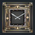 Art Deco Fyrkantig Klocka<br><div class="desc">Underbar klockdesign. Du kommer att kärlek det som andra. Du kan fritt använda den här designen för andra produkter som du gillar eller anpassa och lägga till texten. Följ mig för mer. Tack. Ha en trevlig dag.</div>