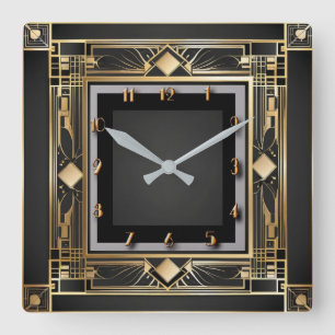 Art Deco Fyrkantig Klocka
