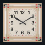 Art Deco Fyrkantig Klocka<br><div class="desc">Underbar Art Deco-klockdesign. Du kommer att kärlek det som andra. Du kan fritt använda den här designen för andra produkter eller anpassa och lägga till text. Följ mig för mer. Tack. Ha en trevlig dag.</div>