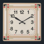 Art Deco Fyrkantig Klocka<br><div class="desc">Underbar Art Deco-klockdesign. Du kommer att kärlek det som andra. Du kan fritt använda den här designen för andra produkter eller anpassa och lägga till text. Följ mig för mer. Tack. Ha en trevlig dag.</div>