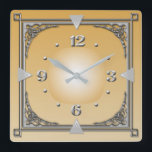 Art Deco Fyrkantig Klocka<br><div class="desc">Underbar och högkvalitativ utformning. Du kommer att kärlek det som andra. Du kan fritt använda den här designen för andra produkter som du gillar eller lägga till text. Tack.</div>