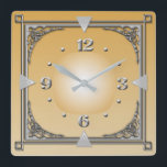 Art Deco Fyrkantig Klocka<br><div class="desc">Underbar och högkvalitativ utformning. Du kommer att kärlek det som andra. Du kan fritt använda den här designen för andra produkter som du gillar eller lägga till text. Tack.</div>