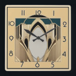 Art Deco Fyrkantig Klocka<br><div class="desc">Underbar klockdesign. Du kommer att kärlek det som andra. Du kan fritt använda den här designen för andra produkter som du gillar eller anpassa och lägga till texten. Följ mig för mer. Tack. Ha en trevlig dag.</div>