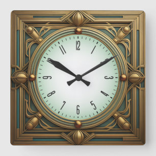 Art Deco Fyrkantig Klocka