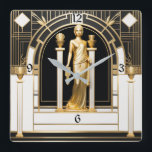 Art Deco Fyrkantig Klocka<br><div class="desc">Underbar klockdesign. Du kommer att kärlek det som andra. Du kan fritt använda den här designen för andra produkter som du gillar eller anpassa och lägga till texten. Följ mig för mer. Tack. Ha en trevlig dag.</div>