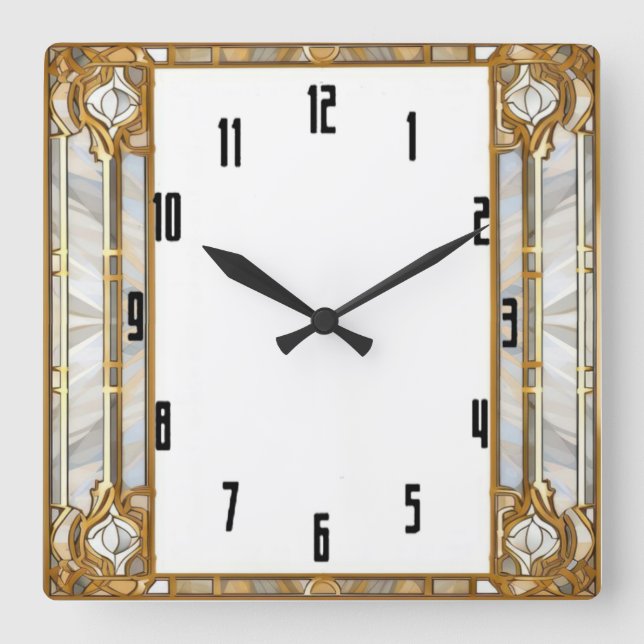 Art Deco Fyrkantig Klocka (Framsida)