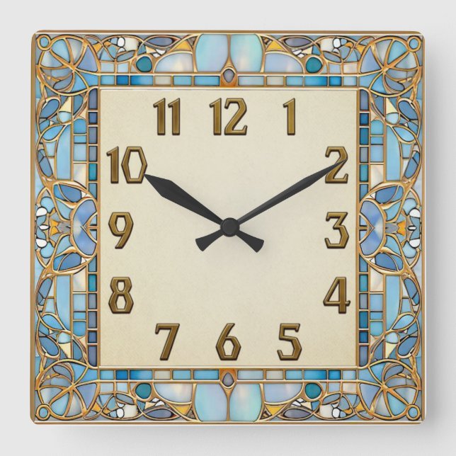 Art Deco Fyrkantig Klocka (Framsida)