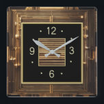 Art Deco Fyrkantig Klocka<br><div class="desc">Underbar klockdesign. Du kommer att kärlek det som andra. Du kan fritt använda den här designen för andra produkter som du gillar eller anpassa och lägga till texten. Följ mig för mer. Tack. Ha en trevlig dag.</div>