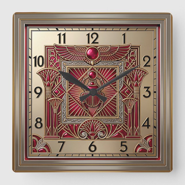 Art Deco Fyrkantig Klocka (Framsida)