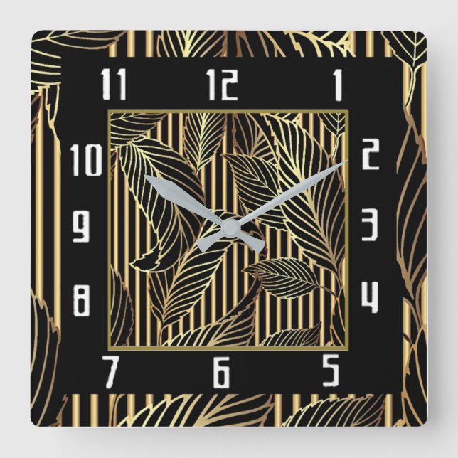 Art Deco Fyrkantig Klocka (Framsida)