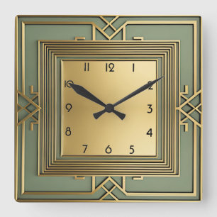Art Deco Fyrkantig Klocka