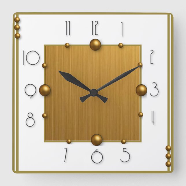Art Deco Fyrkantig Klocka (Framsida)