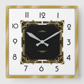 Art Deco Fyrkantig Klocka