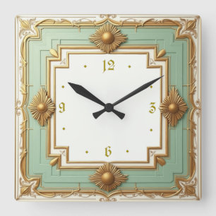 Art Deco Fyrkantig Klocka