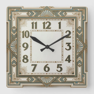 Art Deco Fyrkantig Klocka