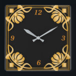 Art deco fyrkantig klocka<br><div class="desc">Underbar och högkvalitativ utformning. Du kommer att kärlek det som andra. Du kan fritt använda den här designen för andra produkter som du vill ha. Tack.</div>