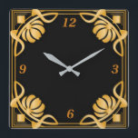 Art deco fyrkantig klocka<br><div class="desc">Underbar och högkvalitativ utformning. Du kommer att kärlek det som andra. Du kan fritt använda den här designen för andra produkter som du vill ha. Tack.</div>
