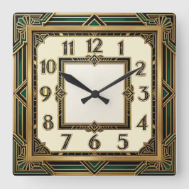 Art Deco Fyrkantig Klocka