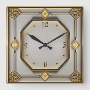 Art Deco Fyrkantig Klocka