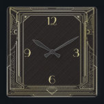Art Deco Fyrkantig Klocka<br><div class="desc">Art DecoDet är dags att visa upp dina favoritbilder, foton och text med en anpassningsbar runt väggklocka från Zazzle. Den här vägguttaget har två storlekar och är dynamiskt tryckt med AcryliPrint® HD-processaa för att säkerställa högsta möjliga visning av alla innehåll. Beställ den här anpassningsbarna runt vägguttaget för dina väggar eller...</div>