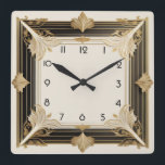 Art Deco Fyrkantig Klocka<br><div class="desc">Underbar klockdesign. Du kommer att kärlek det som andra. Du kan fritt använda den här designen för andra produkter som du gillar eller anpassa och lägga till texten. Följ mig för mer. Tack. Ha en trevlig dag.</div>
