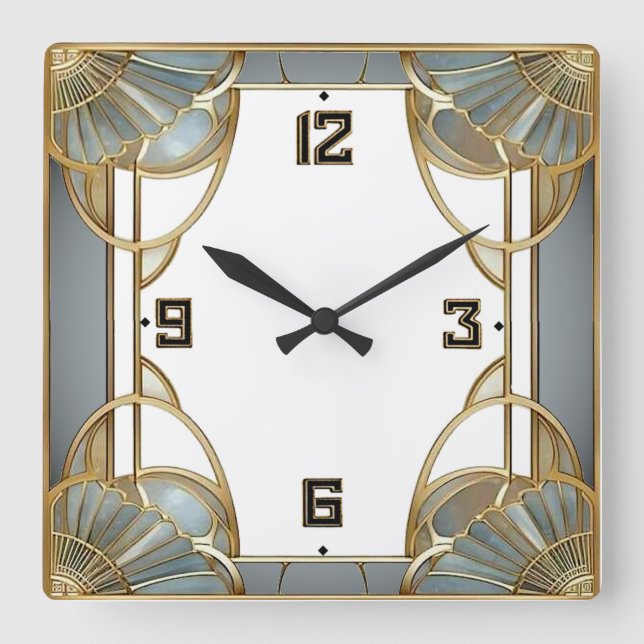 Art Deco Fyrkantig Klocka (Framsida)