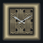 Art Deco Fyrkantig Klocka<br><div class="desc">Underbar utformning. Du kommer att kärlek det som andra. Du kan fritt använda designen för andra produkter eller lägga till text. Följ mig för mer. Tack. Ha en trevlig dag.</div>