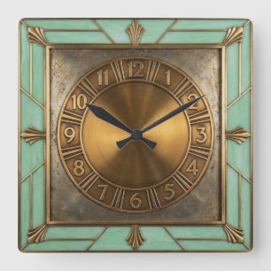 Art Deco Fyrkantig Klocka