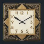 Art Deco Fyrkantig Klocka<br><div class="desc">Great clock design. You will love it like others. Be free to use this design for other product you like or to customize and add your text. Follow me for more. Thank you. Have a nice day.</div>
