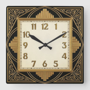Art Deco Fyrkantig Klocka